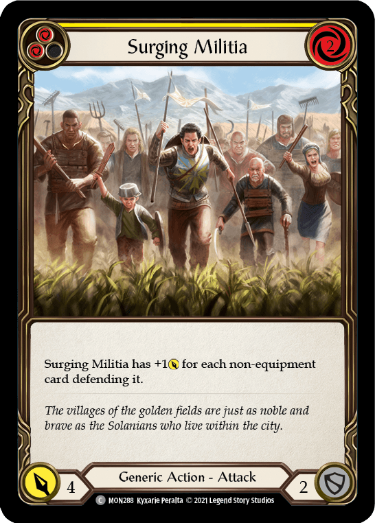 Flesh And Blood Flesh And Blood Single Surging Militia (Yellow) [MON288-RF] 1st Edition Rainbow Foil