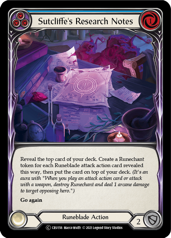 Flesh And Blood Flesh And Blood Single Sutcliffe's Research Notes (Blue) [U-CRU156] Unlimited Normal