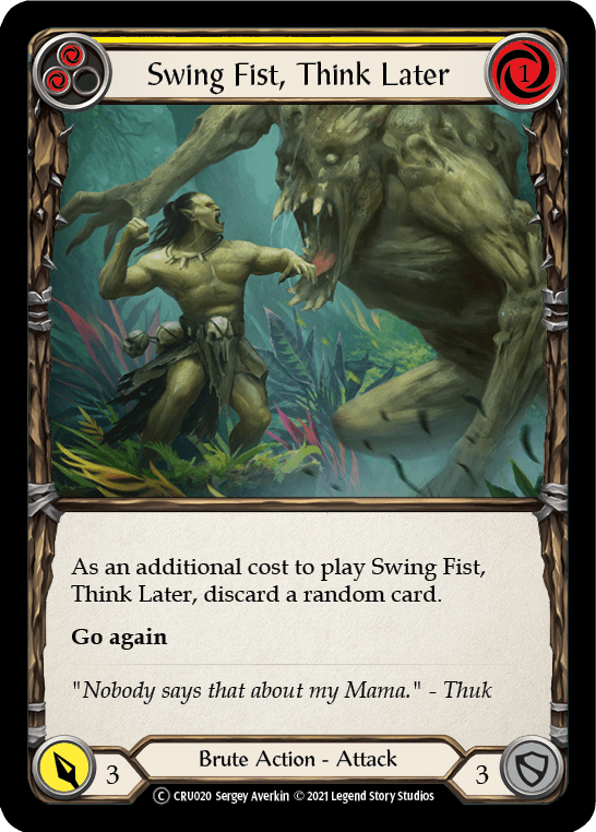 Flesh And Blood Flesh And Blood Single Swing Fist, Think Later (Yellow) [U-CRU020-RF] Unlimited Rainbow Foil