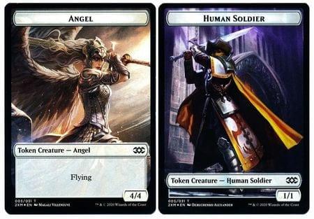 Magic: The Gathering MTG Single Angel // Human Soldier Double-sided Token [Double Masters]