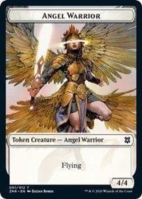 Magic: The Gathering MTG Single Angel Warrior // Shark Double-sided Token (Challenger 2021) [Unique and Miscellaneous Promos]