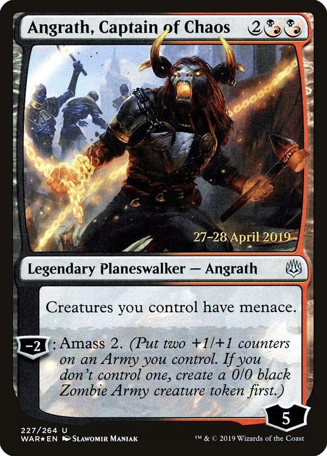 Magic: The Gathering MTG Single Angrath, Captain of Chaos  [War of the Spark Prerelease Promos]