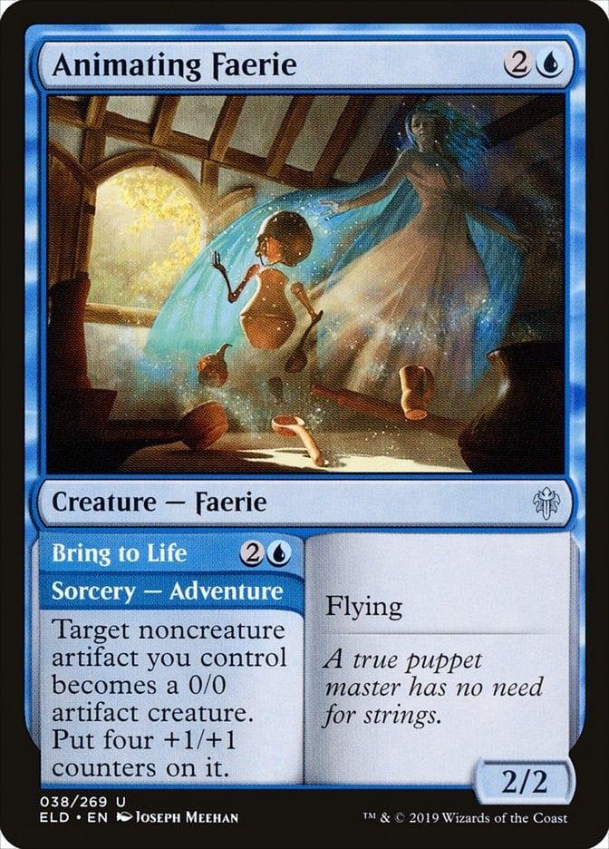 Magic: The Gathering MTG Single Animating Faerie // Bring to Life [Throne of Eldraine]