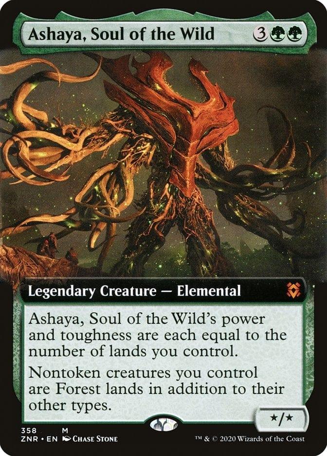 Magic: The Gathering MTG Single Ashaya, Soul of the Wild (Extended) [Zendikar Rising Extended Art]