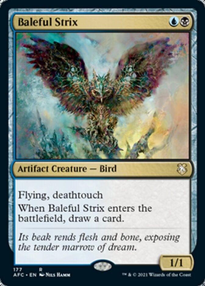 Magic: The Gathering MTG Single Baleful Strix [Dungeons & Dragons: Adventures in the Forgotten Realms Commander]