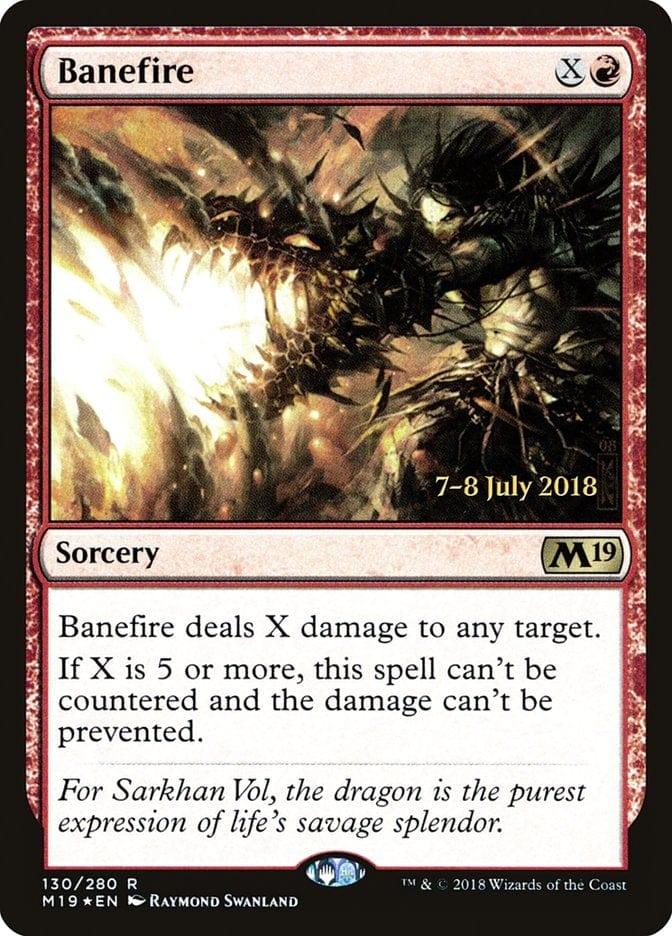 Magic: The Gathering MTG Single Banefire  [Core Set 2019 Prerelease Promos]