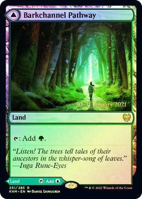 Magic: The Gathering MTG Single Barkchannel Pathway // Tidechannel Pathway  [Kaldheim Prerelease Promos]