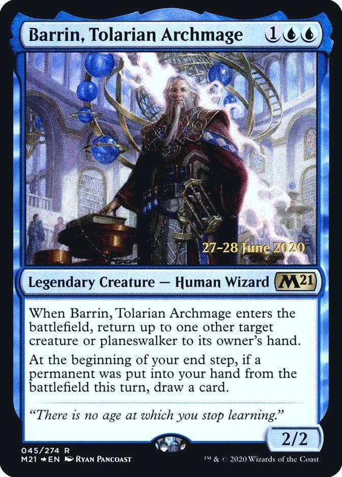 Magic: The Gathering MTG Single Barrin, Tolarian Archmage  [Core Set 2021 Prerelease Promos]