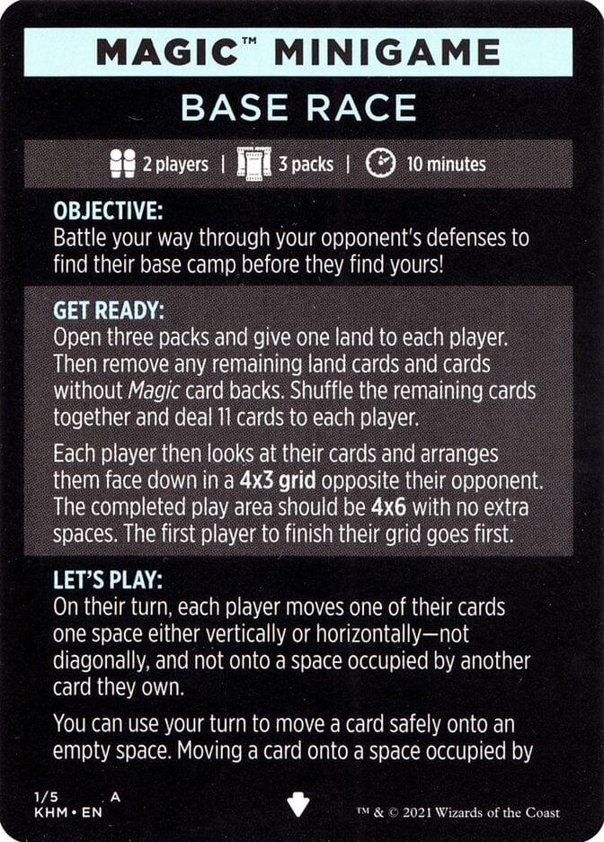 Magic: The Gathering MTG Single Base Race (Magic Minigame) [Kaldheim Minigame]