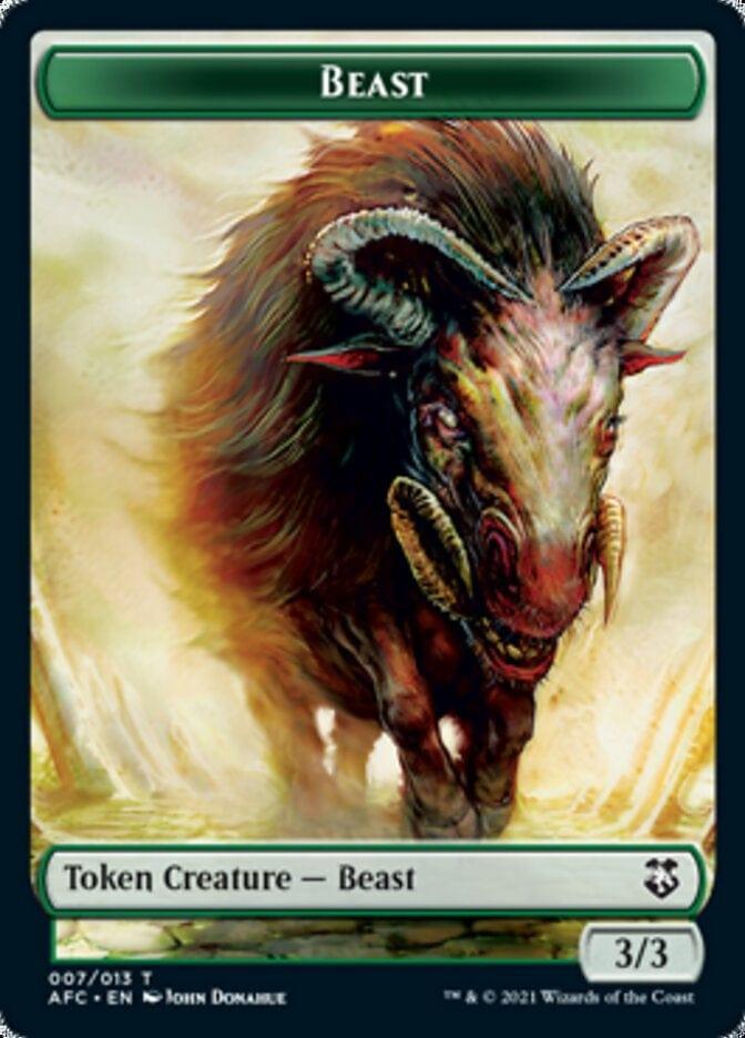 Magic: The Gathering MTG Single Beast // Dragon Spirit Double-sided Token [Dungeons & Dragons: Adventures in the Forgotten Realms Commander Tokens]