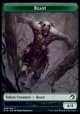 Magic: The Gathering MTG Single Beast Token [Innistrad: Midnight Hunt Tokens]