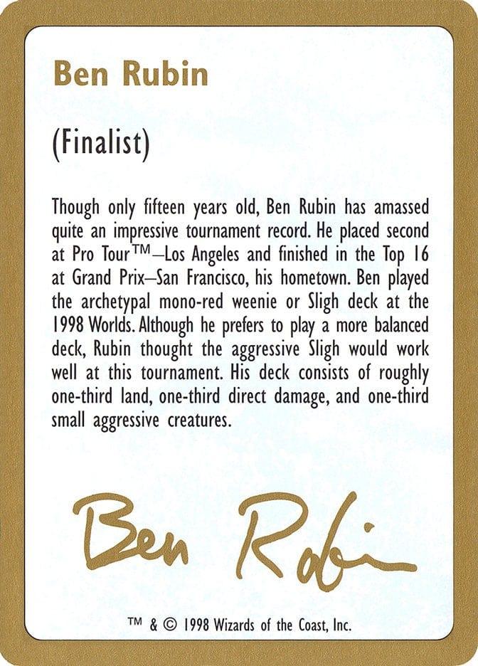 Magic: The Gathering MTG Single Ben Rubin Bio [World Championship Decks 1998]