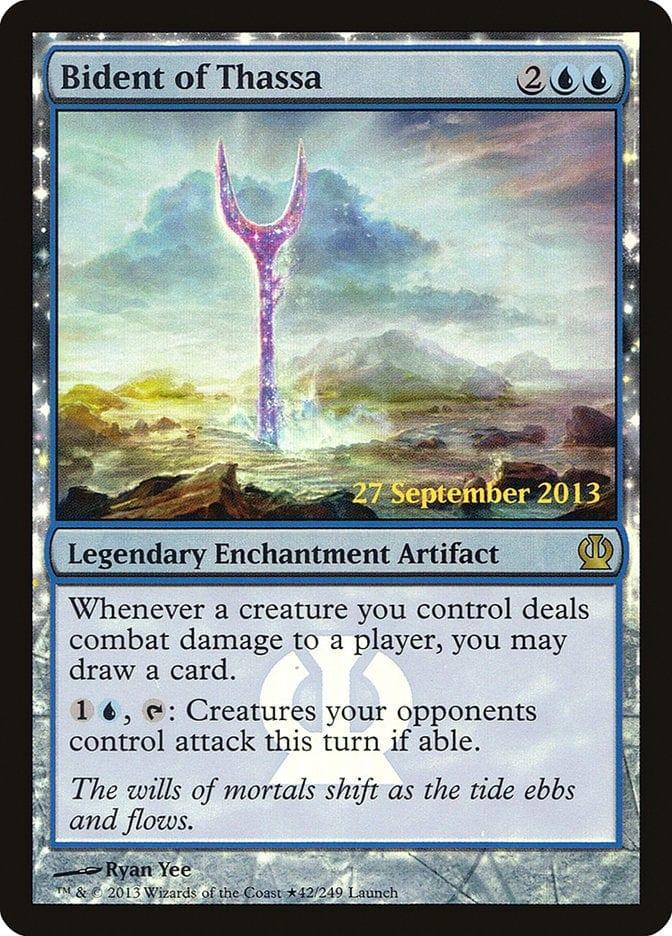 Magic: The Gathering MTG Single Bident of Thassa  (Prerelease) [Theros Promos]