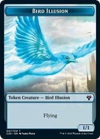 Magic: The Gathering MTG Single Bird Illusion // Beast (011) Double-sided Token [Commander 2020]