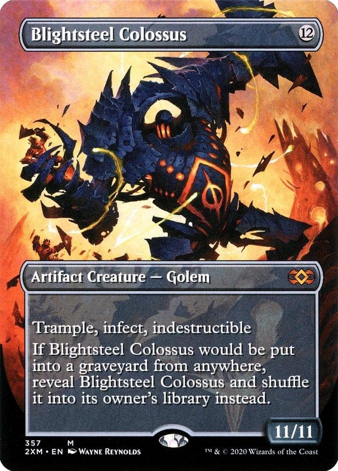 Magic: The Gathering MTG Single Blightsteel Colossus (Toppers) [Double Masters Extended Art]