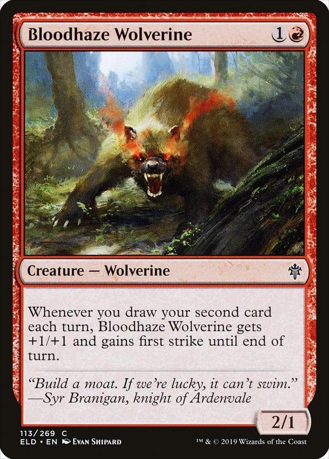 Magic: The Gathering MTG Single Bloodhaze Wolverine [Throne of Eldraine]