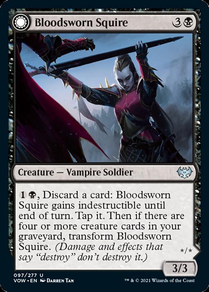 Magic: The Gathering MTG Single Bloodsworn Squire // Bloodsworn Knight [Innistrad: Crimson Vow]