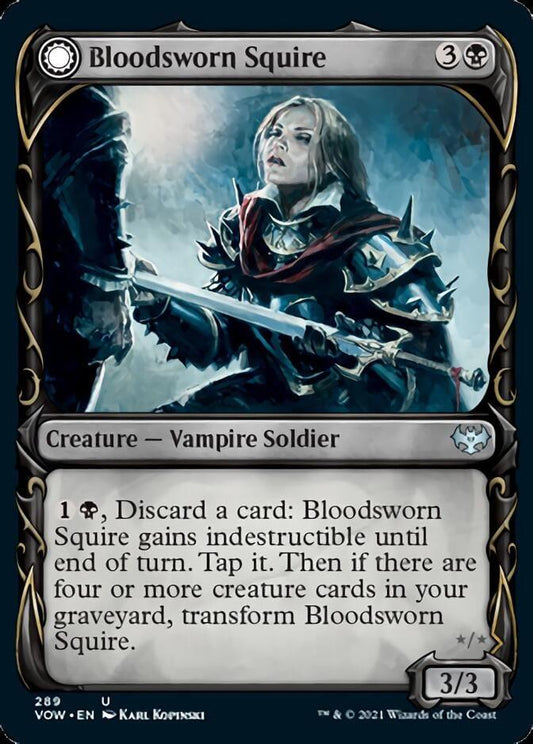 Magic: The Gathering MTG Single Bloodsworn Squire // Bloodsworn Knight (Showcase Fang Frame) [Innistrad: Crimson Vow]