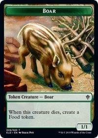 Magic: The Gathering MTG Single Boar // Food (17) Double-sided Token [Throne of Eldraine]
