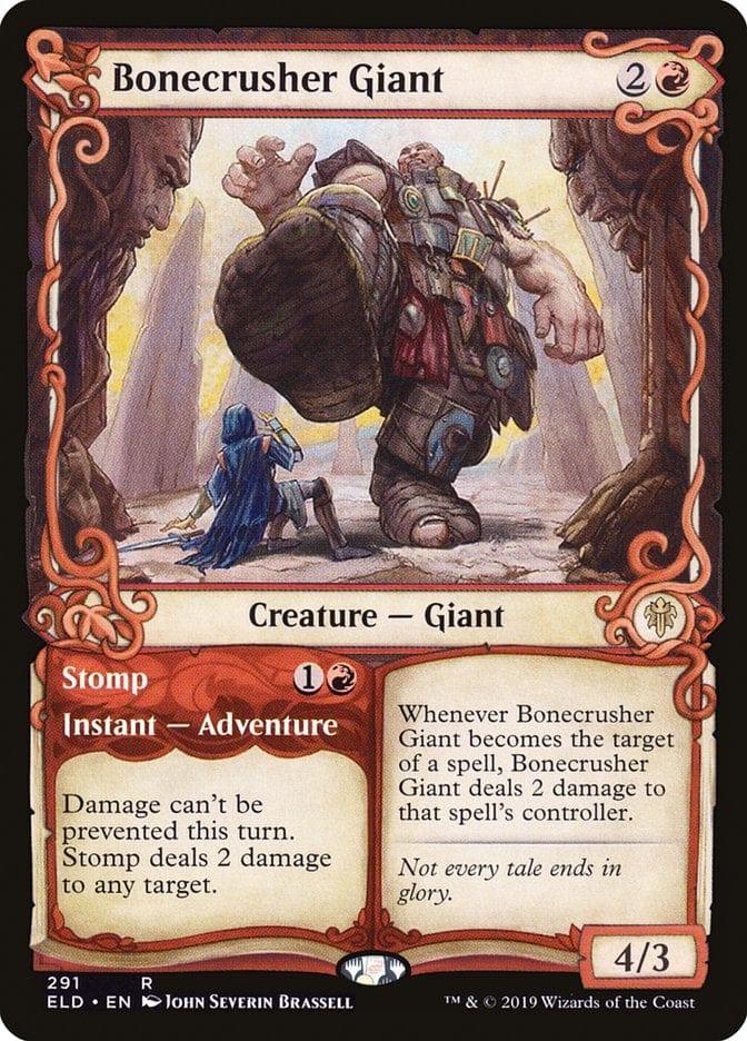Magic: The Gathering MTG Single Bonecrusher Giant // Stomp (Showcase) [Throne of Eldraine]