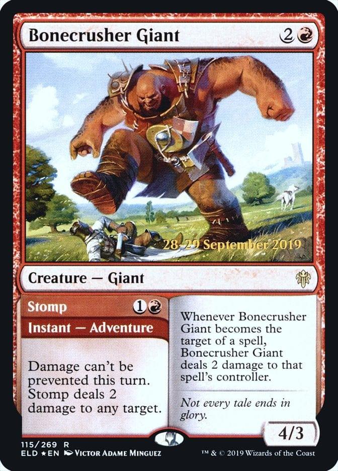 Magic: The Gathering MTG Single Bonecrusher Giant // Stomp  [Throne of Eldraine Prerelease Promos]