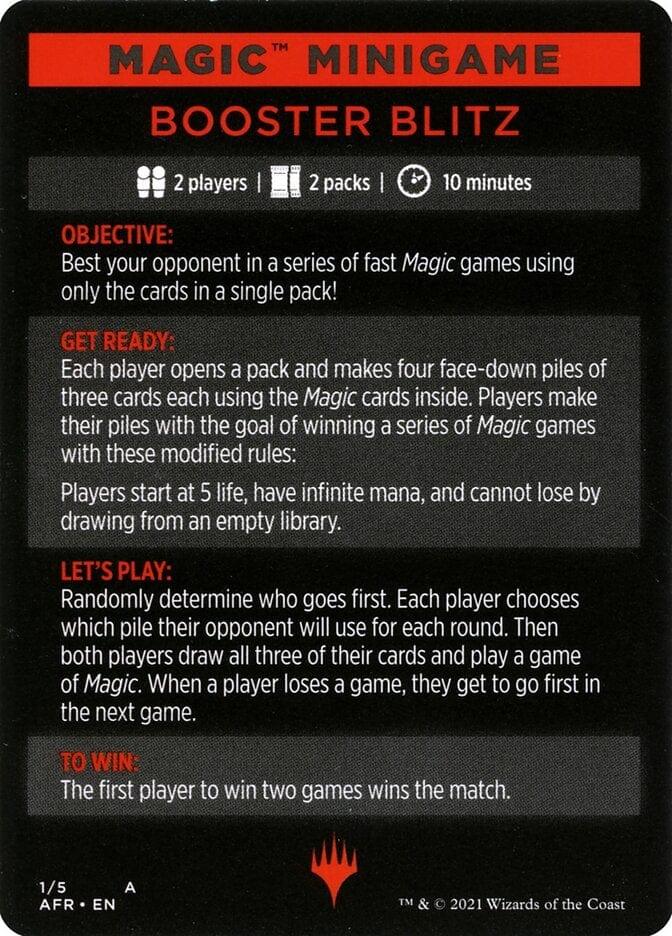 Magic: The Gathering MTG Single Booster Blitz (Magic Minigame) [Adventures in the Forgotten Realms Minigame]