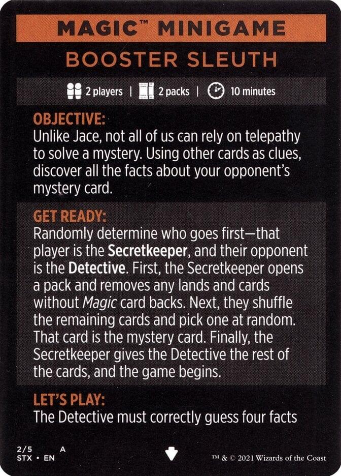 Magic: The Gathering MTG Single Booster Sleuth (Magic Minigame) [Strixhaven: School of Mages Minigame]