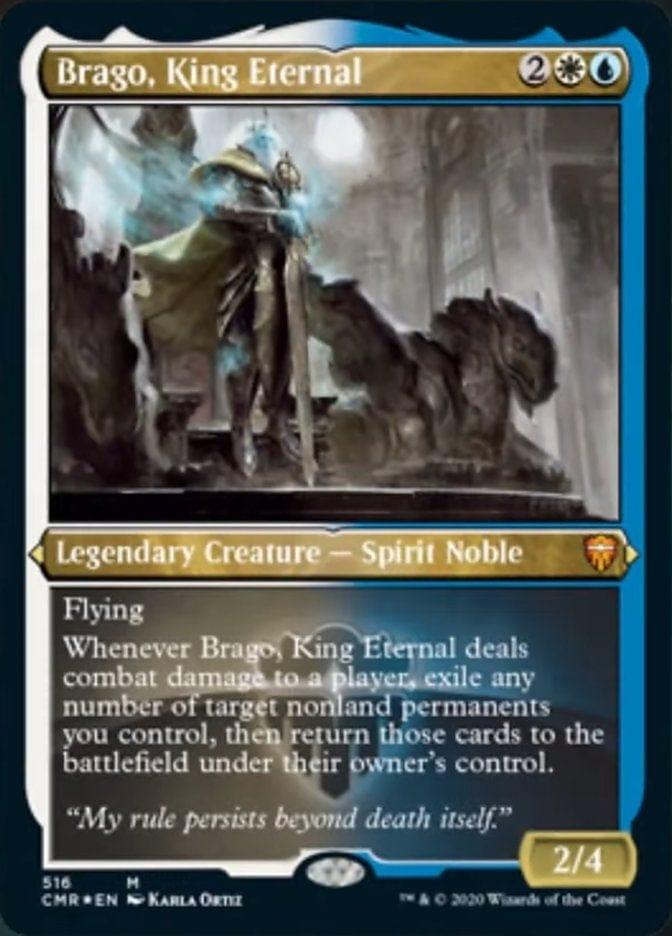 Magic: The Gathering MTG Single Brago, King Eternal [Commander Legends Etched]