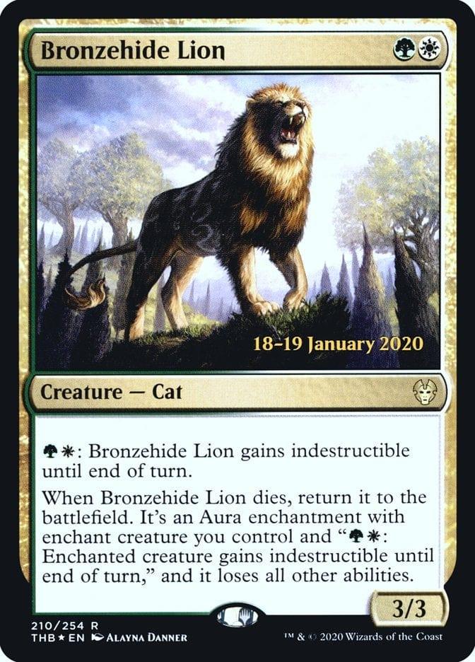 Magic: The Gathering MTG Single Bronzehide Lion [Theros Beyond Death Prerelease Promos]