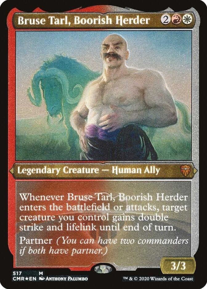 Magic: The Gathering MTG Single Bruse Tarl, Boorish Herder [Commander Legends Etched]