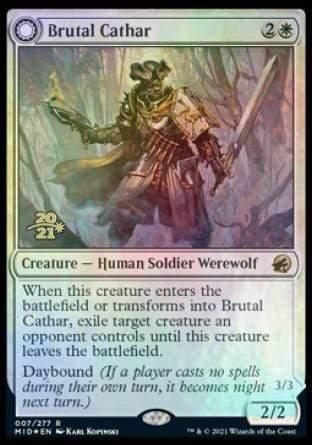 Magic: The Gathering MTG Single Brutal Cathar // Moonrage Brute [Innistrad: Midnight Hunt Prerelease Promos]