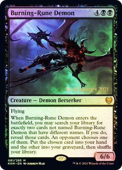 Magic: The Gathering MTG Single Burning-Rune Demon  [Kaldheim Prerelease Promos]