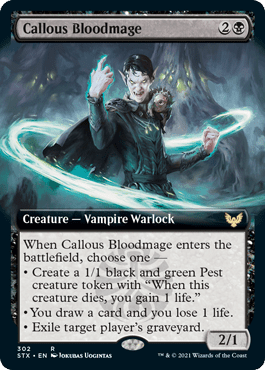 Magic: The Gathering MTG Single Callous Bloodmage (Extended) [Strixhaven: School of Mages]