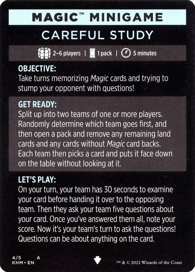 Magic: The Gathering MTG Single Careful Study (Magic Minigame) [Kaldheim Minigame]