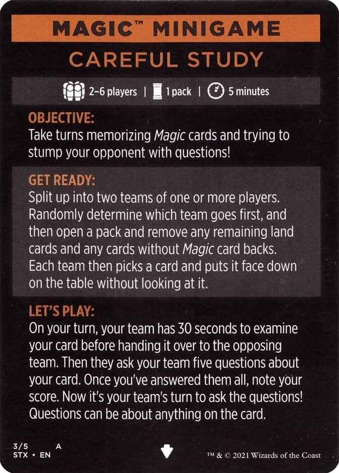 Magic: The Gathering MTG Single Careful Study (Magic Minigame) [Strixhaven: School of Mages Minigame]