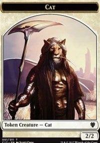 Magic: The Gathering MTG Single Cat (001) // Cat Warrior (008) Double-sided Token [Commander 2017]