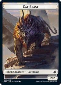 Magic: The Gathering MTG Single Cat Beast // Copy Double-sided Token [Zendikar Rising]