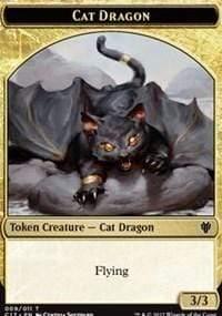 Magic: The Gathering MTG Single Cat Dragon (009) // Dragon (006) Double-sided Token [Commander 2017]
