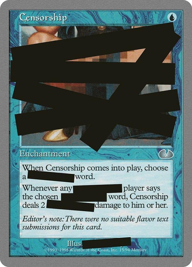 Magic: The Gathering MTG Single Censorship [Unglued]
