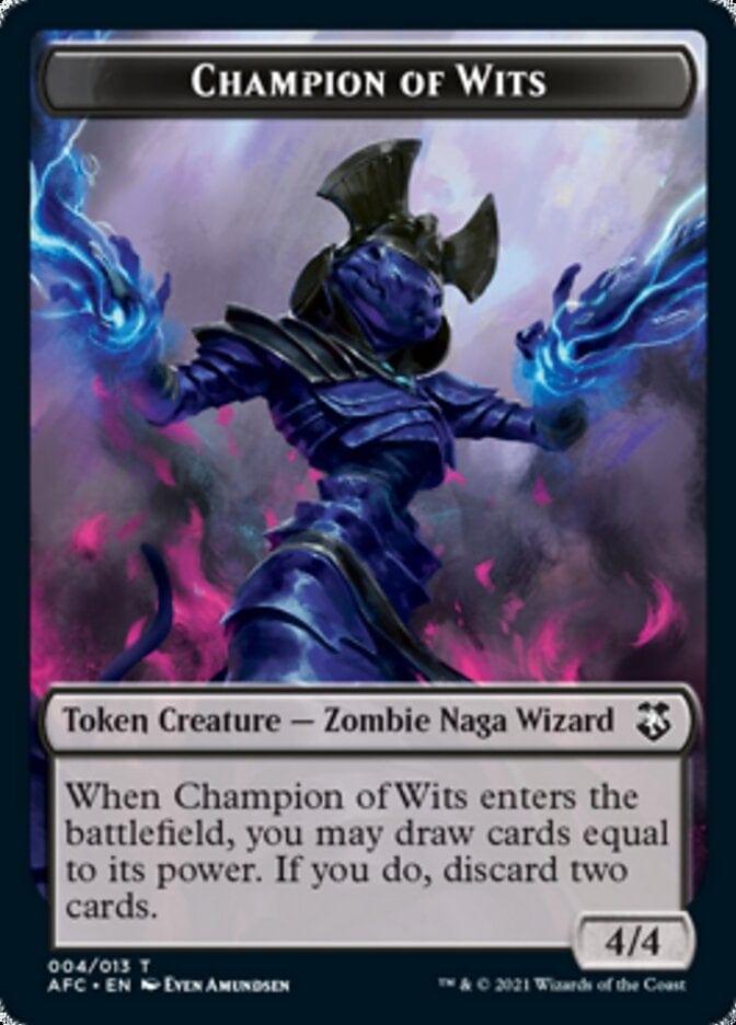 Magic: The Gathering MTG Single Champion of Wits // Illusion Double-sided Token [Dungeons & Dragons: Adventures in the Forgotten Realms Commander Tokens]