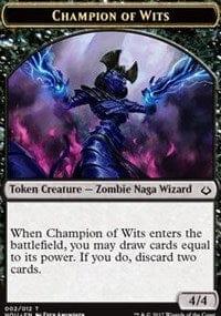 Magic: The Gathering MTG Single Champion of Wits // Warrior Double-sided Token [Hour of Devastation]