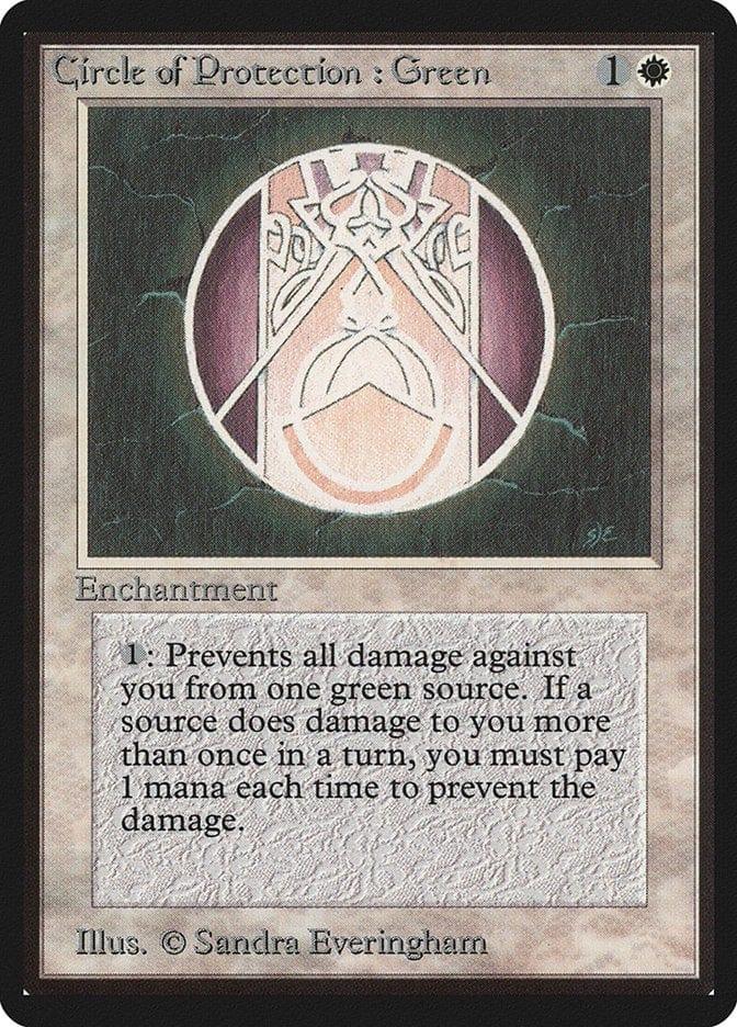 Magic: The Gathering MTG Single Circle of Protection: Green [Limited Edition Beta]