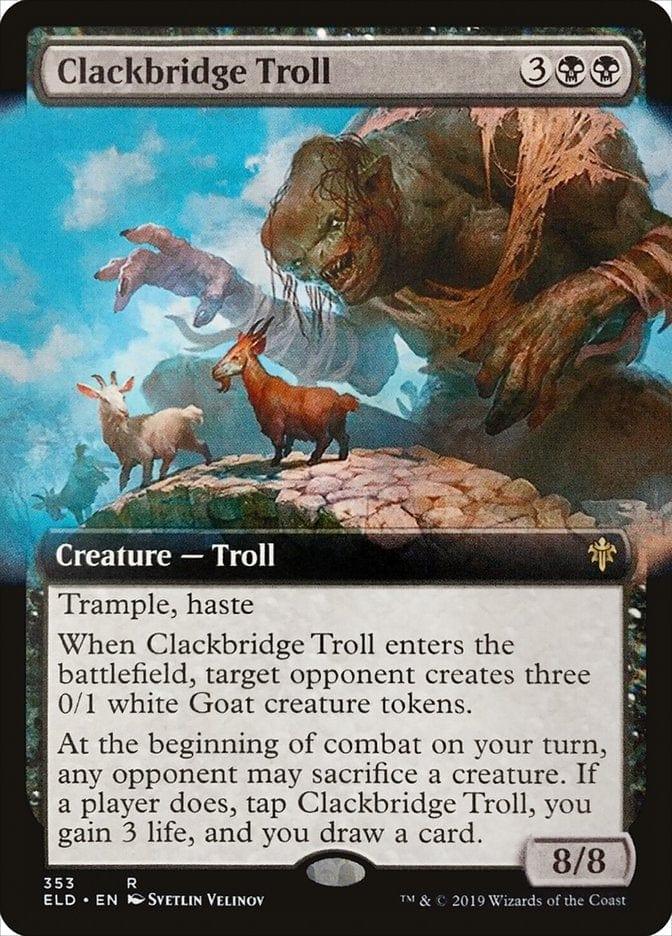 Magic: The Gathering MTG Single Clackbridge Troll (Extended) [Throne of Eldraine]