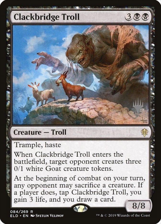 Magic: The Gathering MTG Single Clackbridge Troll (Promo Pack) [Throne of Eldraine Promos]