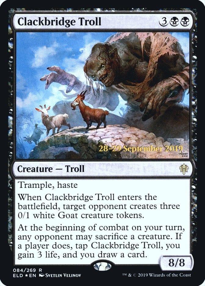 Magic: The Gathering MTG Single Clackbridge Troll  [Throne of Eldraine Prerelease Promos]