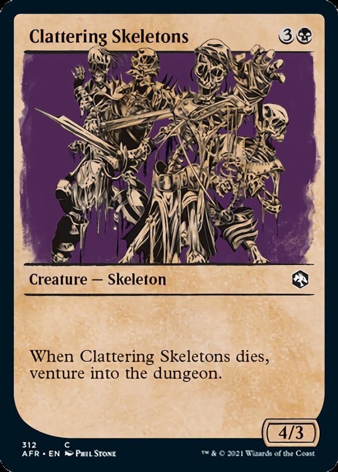 Magic: The Gathering MTG Single Clattering Skeletons (Showcase) [Dungeons & Dragons: Adventures in the Forgotten Realms]