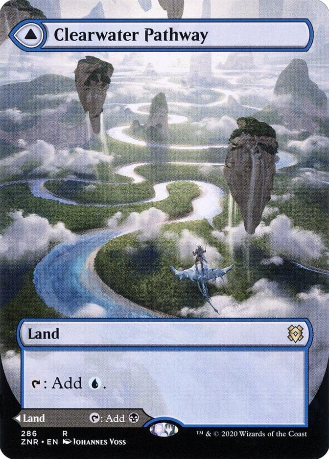 Magic: The Gathering MTG Single Clearwater Pathway // Murkwater Pathway (Extended) [Zendikar Rising Extended Art]