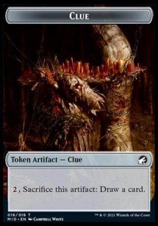 Magic: The Gathering MTG Single Clue // Zombie (015) Double-sided Token [Innistrad: Midnight Hunt Tokens]