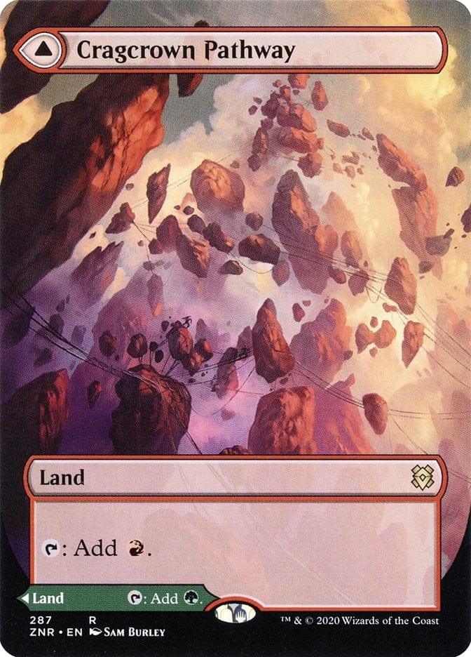 Magic: The Gathering MTG Single Cragcrown Pathway // Timbercrown Pathway (Extended) [Zendikar Rising Extended Art]