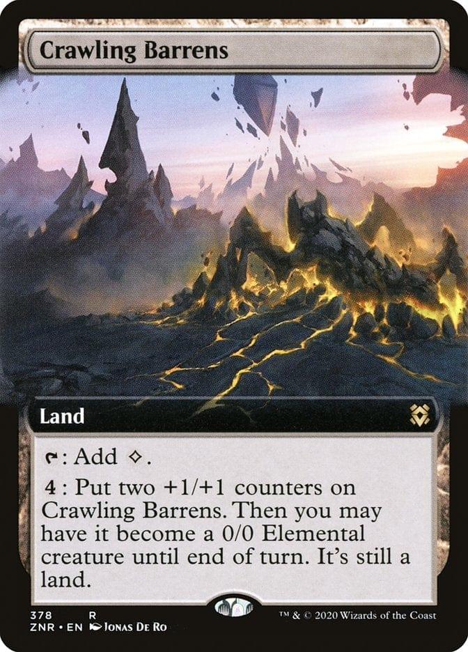 Magic: The Gathering MTG Single Crawling Barrens (Extended) [Zendikar Rising Extended Art]